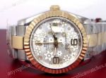 Fake Rolex Datejust WatchTwo Tone Silver Flower Face 36mm Men's Watch